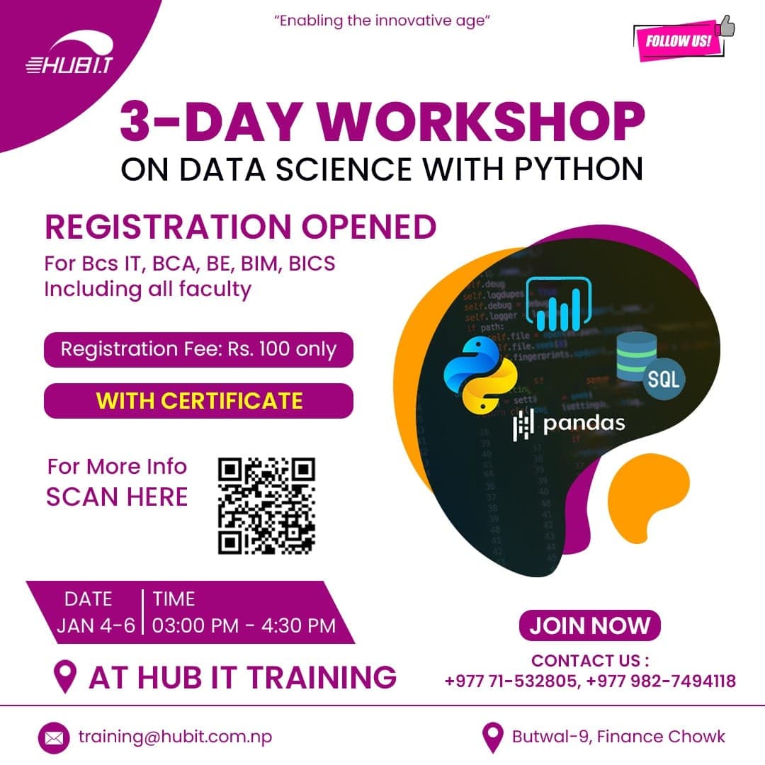 Free Workshop on Data Science with Python